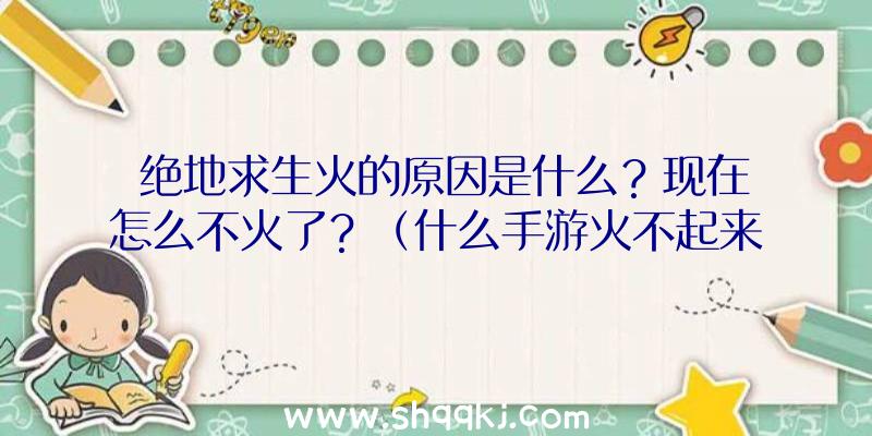 绝地求生火的原因是什么？现在怎么不火了？（什么手游火不起来？绝地求生游戏突然不红的缘故）